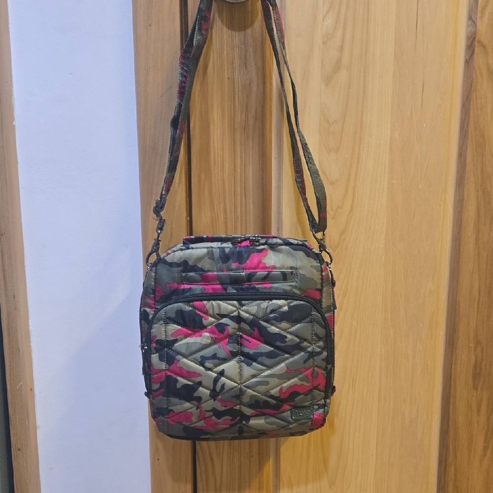 Lug Camouflage and Pink Quilted Crossbody Bag